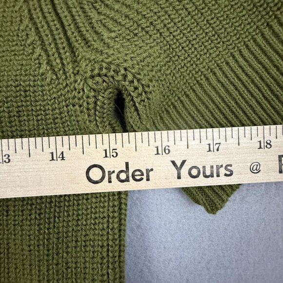 Michael Michael Kors Sweater Womens Small Green Short Sleeve Rib Knit MK Buttons - Picture 6 of 9